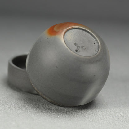 Rare! Ao-Bizen Natsume Tea Container ー岸本明彦 "備前 棗"