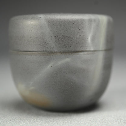 Rare! Ao-Bizen Natsume Tea Container ー岸本明彦 "備前 棗"