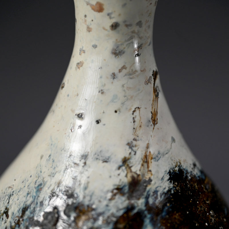Stellar Chossen Karatsu Vase ー中川 自然坊 "挑戦唐津鶴首花入"
