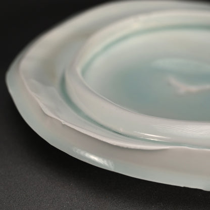 Seihakuji Celadon Porcelain Platter ー"青白磁 ring"