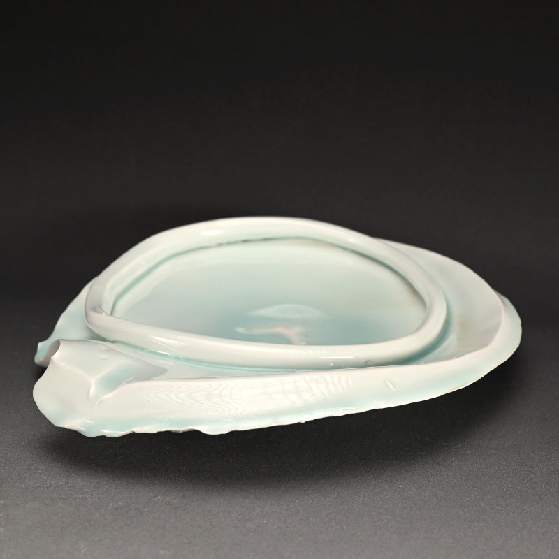 Seihakuji Celadon Porcelain Platter ー"青白磁 ring"