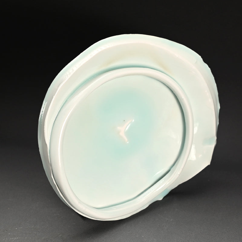 Seihakuji Celadon Porcelain Platter ー"青白磁 ring"