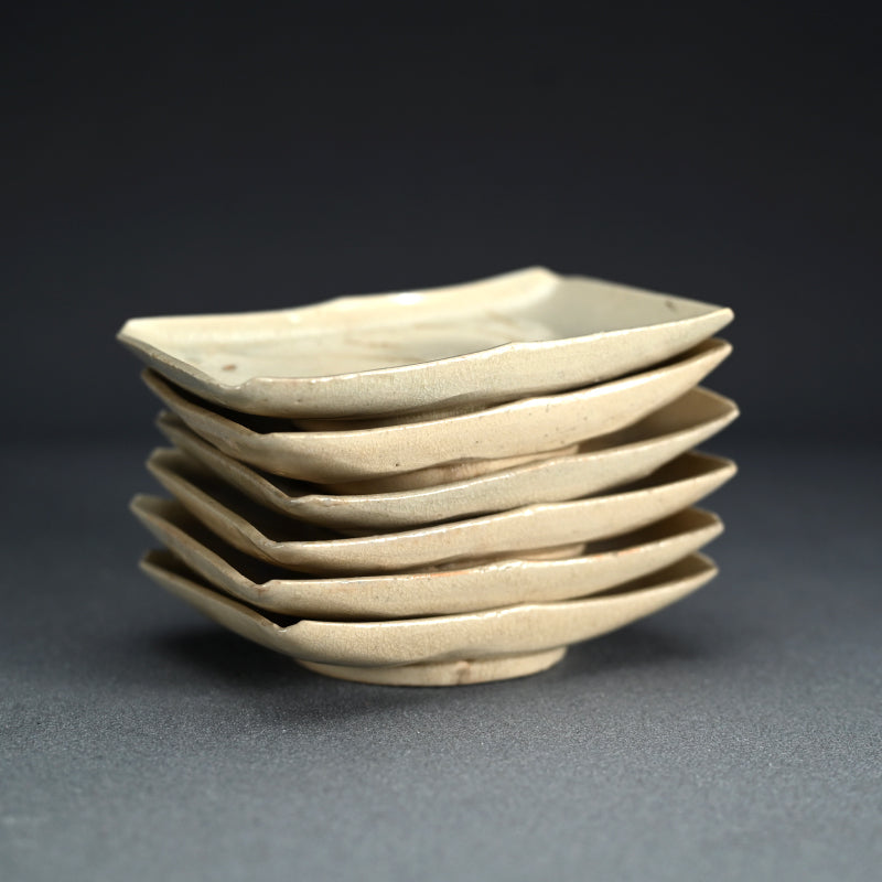 Edo period set 6 Small Dishes Decorated with Autumn Grass