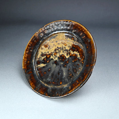 Rim Plate from Rakutogama ー楽久登窯 西村 昌光 "鉄釉八.五寸 リム皿"