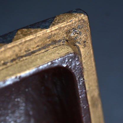 Gold and Black Geometric Ceramic box ー山本 教行 "金彩陶角筥"