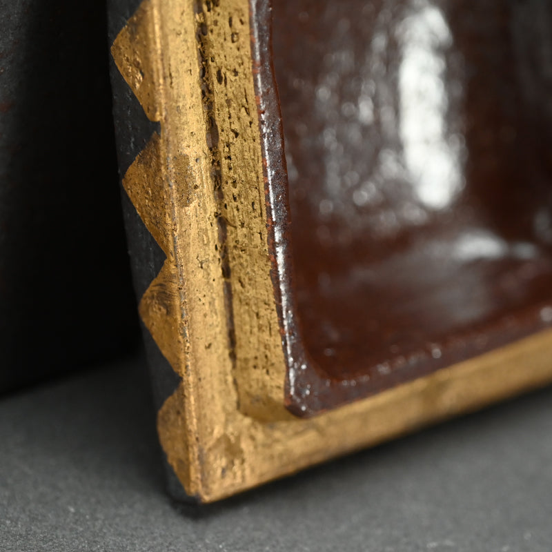 Gold and Black Geometric Ceramic box ー山本 教行 "金彩陶角筥"
