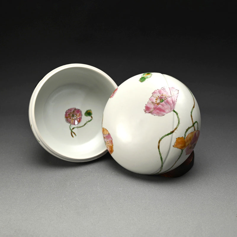 陶箱 ケシ ー丹澤裕子「芥子文陶筥」出品