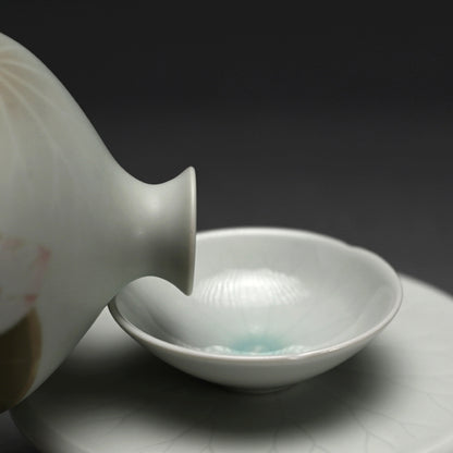 Lotus Sake set ー藤井 隆之 "吹染 蓮図酒器収納筥"