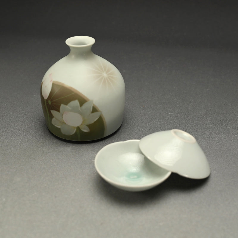 Lotus Sake set ー藤井 隆之 "吹染 蓮図酒器収納筥"