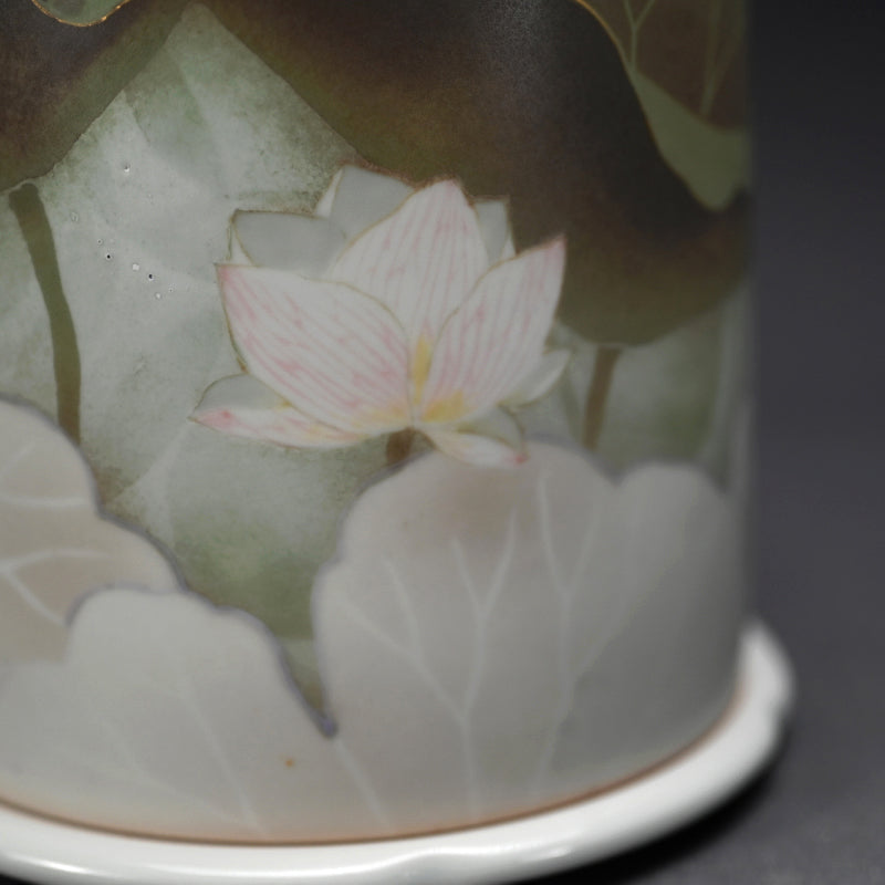 Lotus Sake set ー藤井 隆之 "吹染 蓮図酒器収納筥"