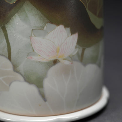 Lotus Sake set ー藤井 隆之 "吹染 蓮図酒器収納筥"