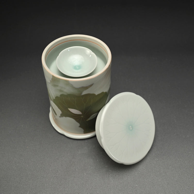 Lotus Sake set ー藤井 隆之 "吹染 蓮図酒器収納筥"