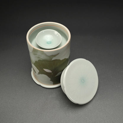 Lotus Sake set ー藤井 隆之 "吹染 蓮図酒器収納筥"