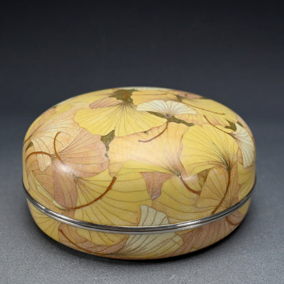 Cloisonne box (ginkgo leaves) ー石坂 久美子 “有線七宝蓋物 (いちょう)”
