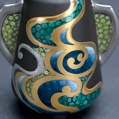 Unusual gold decorated Porcelain Koro ー"純プラチナ彩 流水"