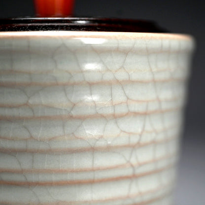 Imperial Artist Celadon Koro Incense Burner ー板谷 波山 “氷華磁香炉”