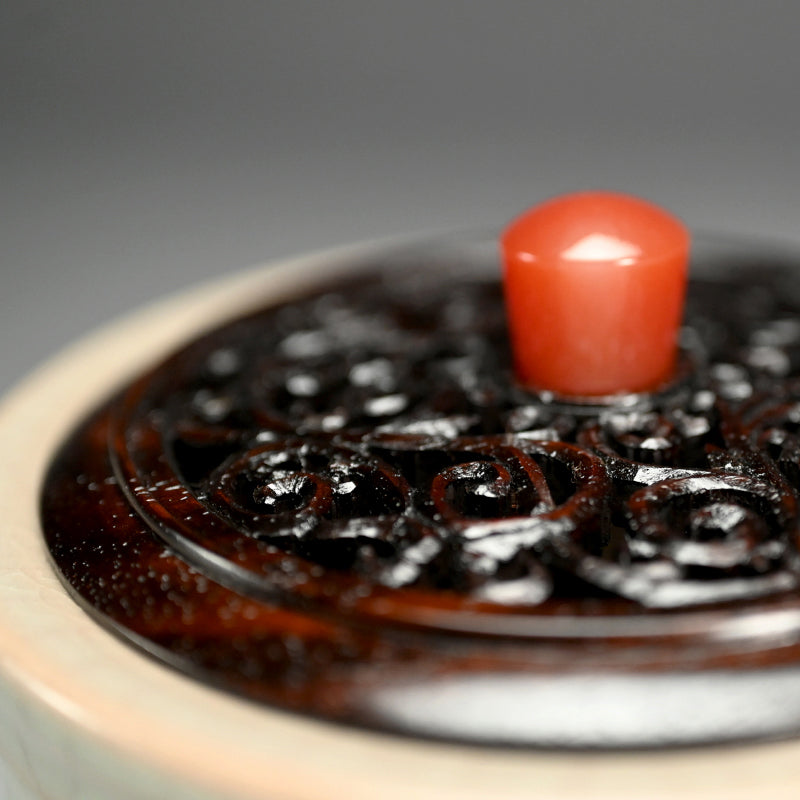Imperial Artist Celadon Koro Incense Burner ー板谷 波山 “氷華磁香炉”