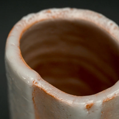 現代竹形志野花瓶 LNT ー加藤孝造「志野竹花入」