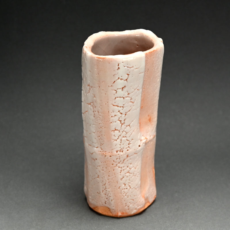 現代竹形志野花瓶 LNT ー加藤孝造「志野竹花入」