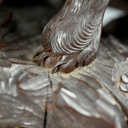 Wild Meiji Period Wood Carving, Mythical Shishi Lion