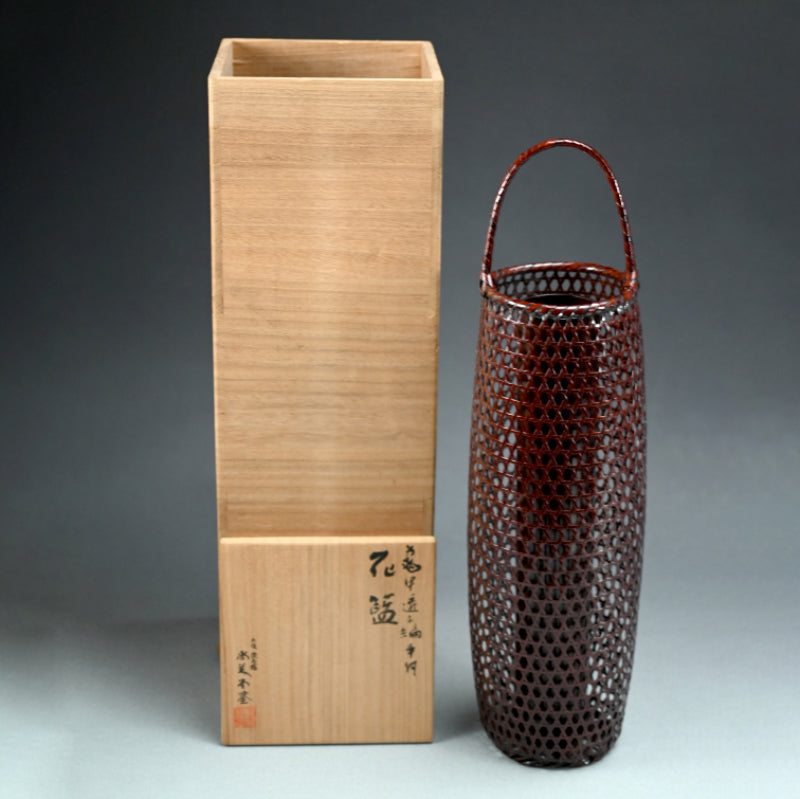 Bamboo Basket ー二代 田辺竹雲斎 "亀甲透し網手付 花籃"