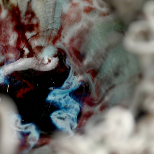 茶碗 茶わん ー川端 健太郎 「白磁辰砂白金錦彩綴化茶盌」