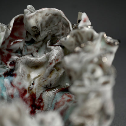 茶碗 茶わん ー川端 健太郎 「白磁辰砂白金錦彩綴化茶盌」