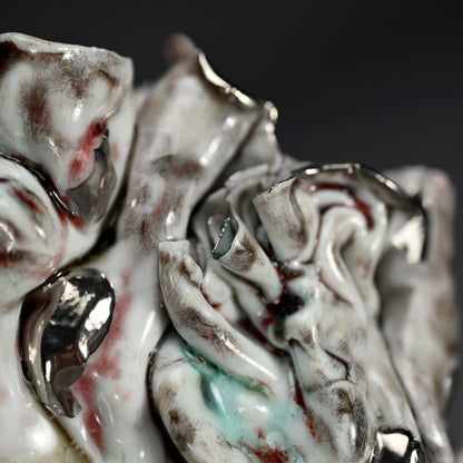 茶碗 茶わん ー川端 健太郎 「白磁辰砂白金錦彩綴化茶盌」