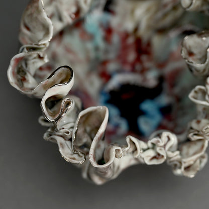 茶碗 茶わん ー川端 健太郎 「白磁辰砂白金錦彩綴化茶盌」