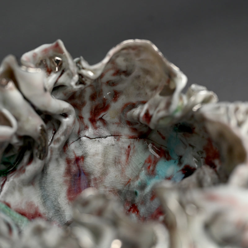 茶碗 茶わん ー川端 健太郎 「白磁辰砂白金錦彩綴化茶盌」