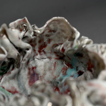 茶碗 茶わん ー川端 健太郎 「白磁辰砂白金錦彩綴化茶盌」