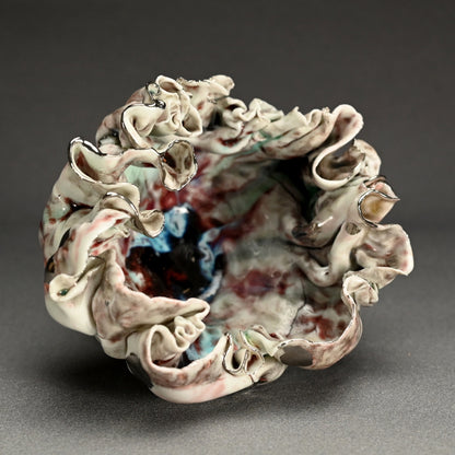 茶碗 茶わん ー川端 健太郎 「白磁辰砂白金錦彩綴化茶盌」