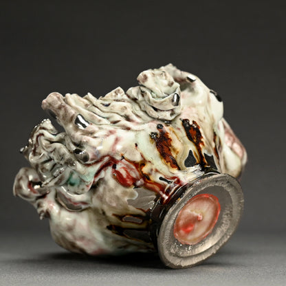 茶碗 茶わん ー川端 健太郎 「白磁辰砂白金錦彩綴化茶盌」