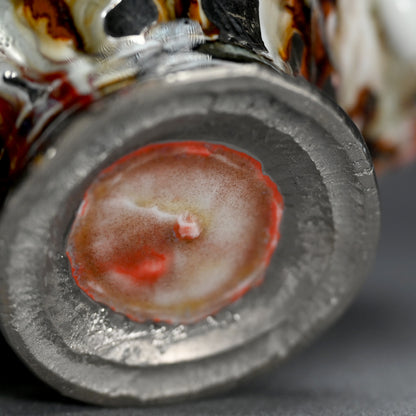 茶碗 茶わん ー川端 健太郎 「白磁辰砂白金錦彩綴化茶盌」