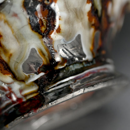 茶碗 茶わん ー川端 健太郎 「白磁辰砂白金錦彩綴化茶盌」