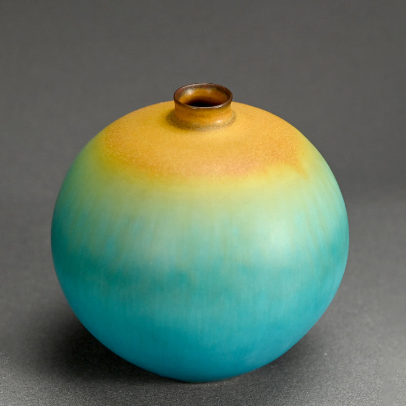 碧黄釉壺 ー古野幸治 「碧黄釉壺」