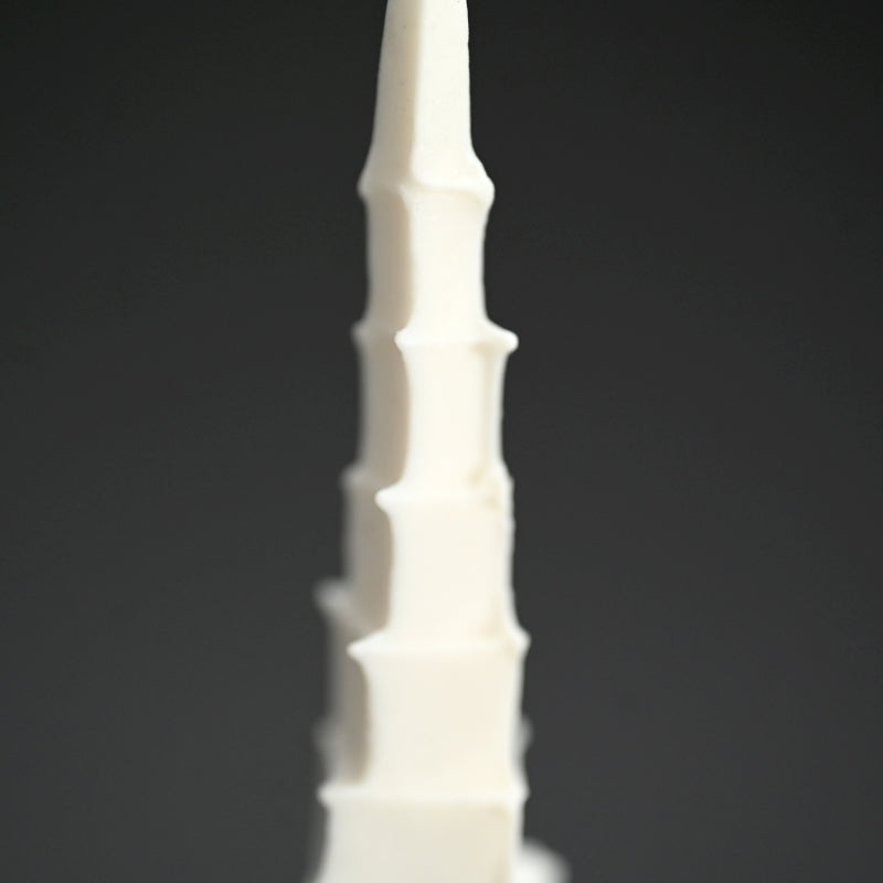 Covered Raw Porcelain Receptacle, White Spear