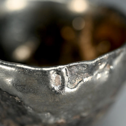 Sake cup Guinomi ー稲吉 オサム "白金彩刳貫 ぐい吞み"