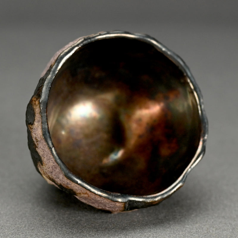 Sake cup Guinomi ー稲吉 オサム “白金彩刳貫 ぐい吞み”