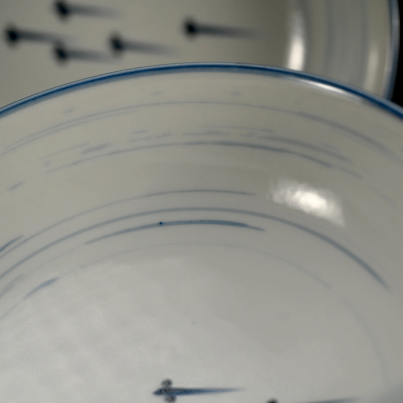 静かな染付鉢セット ー近藤髙弘「めだか染付鉢」