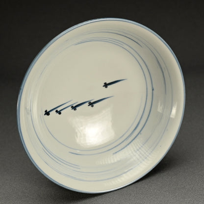 静かな染付鉢セット ー近藤髙弘「めだか染付鉢」