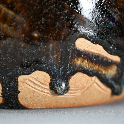 Tataki Chosen Karatsu Mimitsuki Mizusashi ー十三代 中里 太郎右衛門 "叩き朝鮮唐津耳付水指"