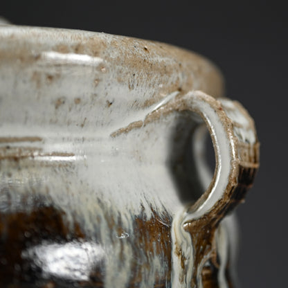 Tataki Chosen Karatsu Mimitsuki Mizusashi ー十三代 中里 太郎右衛門 "叩き朝鮮唐津耳付水指"