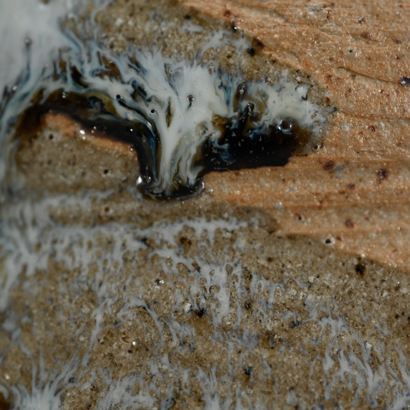 Tataki Chosen Karatsu Mimitsuki Mizusashi ー十三代 中里 太郎右衛門 "叩き朝鮮唐津耳付水指"