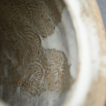 Tataki Chosen Karatsu Mimitsuki Mizusashi ー十三代 中里 太郎右衛門 "叩き朝鮮唐津耳付水指"