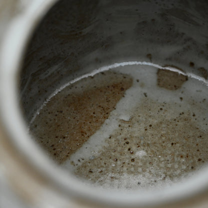 Tataki Chosen Karatsu Mimitsuki Mizusashi ー十三代 中里 太郎右衛門 "叩き朝鮮唐津耳付水指"