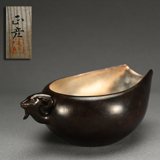 Bronze Serving Vessel by Living National Treasure