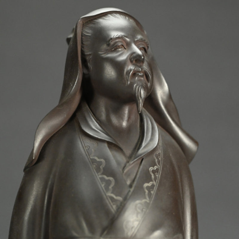 Tokyo-School Bronze Image of the Poet-Sage Li Bai (Li-Po)