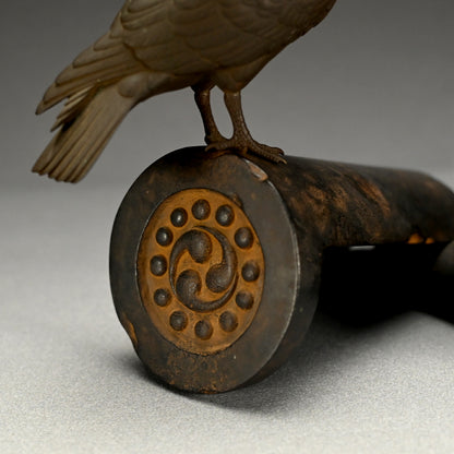 Silver & Gold Accented Taisho Period Bronze Okimono, 3 Pigeons