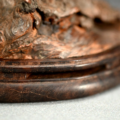 Antique Burled Wood Scholar Art Oki-goro Incense Burner